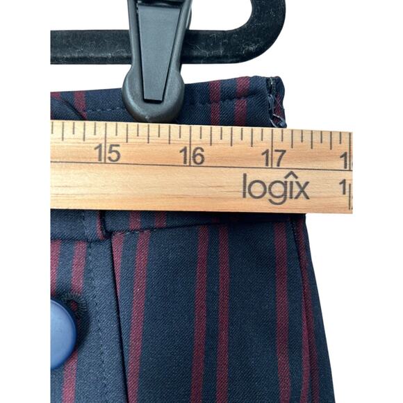 Loft Julie Trouser Size 10 Red Striped Straigh Leg Sailor High Rise Career Pants - Picture 8 of 11